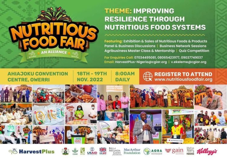 Invitation to the 8th edition of the Nutritious Food Alliance starting tomorrow 18th to 19th November 2022 at Ahiajoku Convention Center Owerri, Imo State.